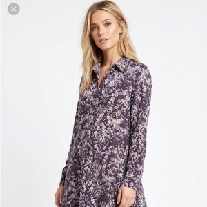 COMFY USA size small oversized tunic top snakeskin print high low